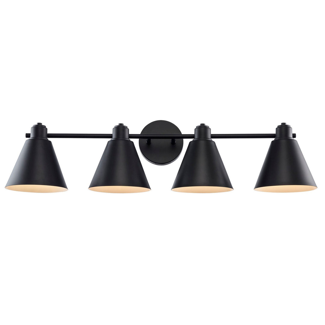 Four Light Vanity in Black - available from The Lighting Shoppe, trusted by Canadian homeowners