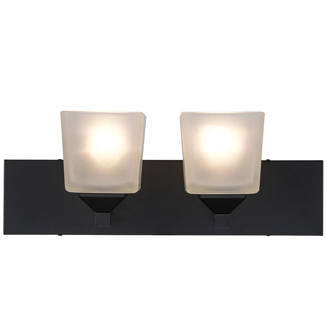 Edwards Two Light Vanity in Black - available from The Lighting Shoppe, trusted by Canadian homeowners