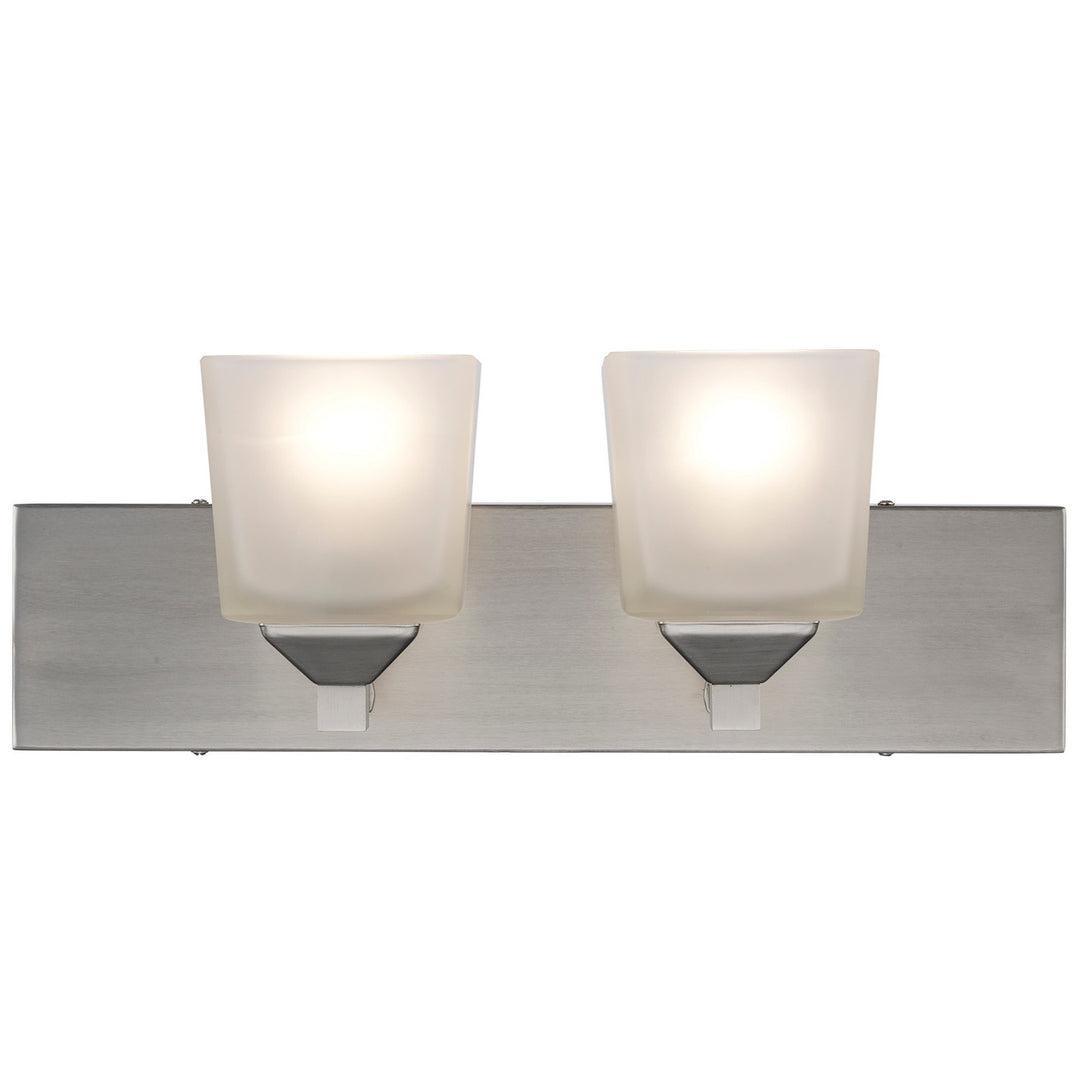 Edwards Two Light Vanity in Brushed Nickel - available from The Lighting Shoppe, trusted by Canadian homeowners