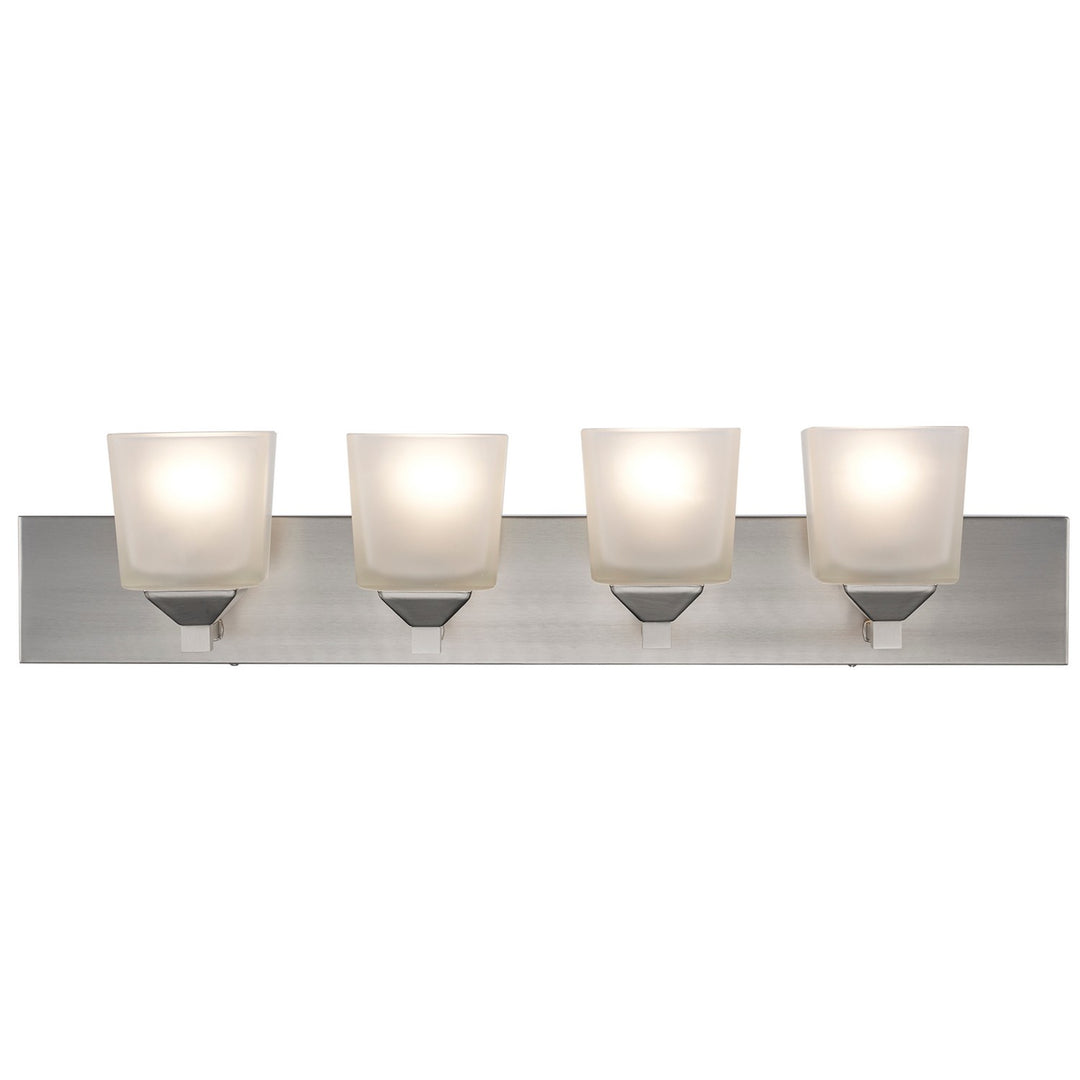 Edwards Four Light Vanity in Brushed Nickel - available from The Lighting Shoppe, trusted by Canadian homeowners