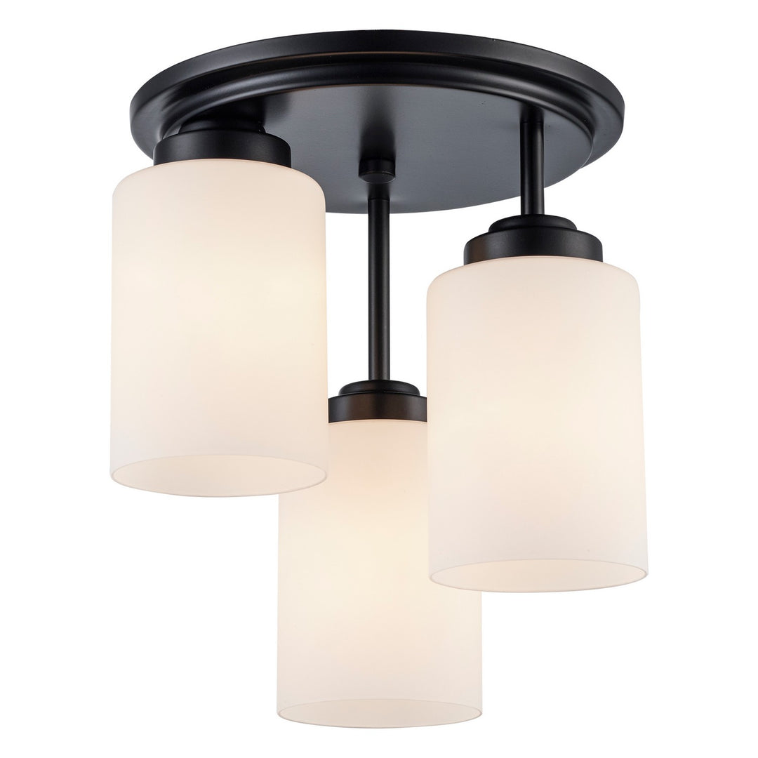 Three Light Flush Mount in Black - available from The Lighting Shoppe, trusted by Canadian homeowners
