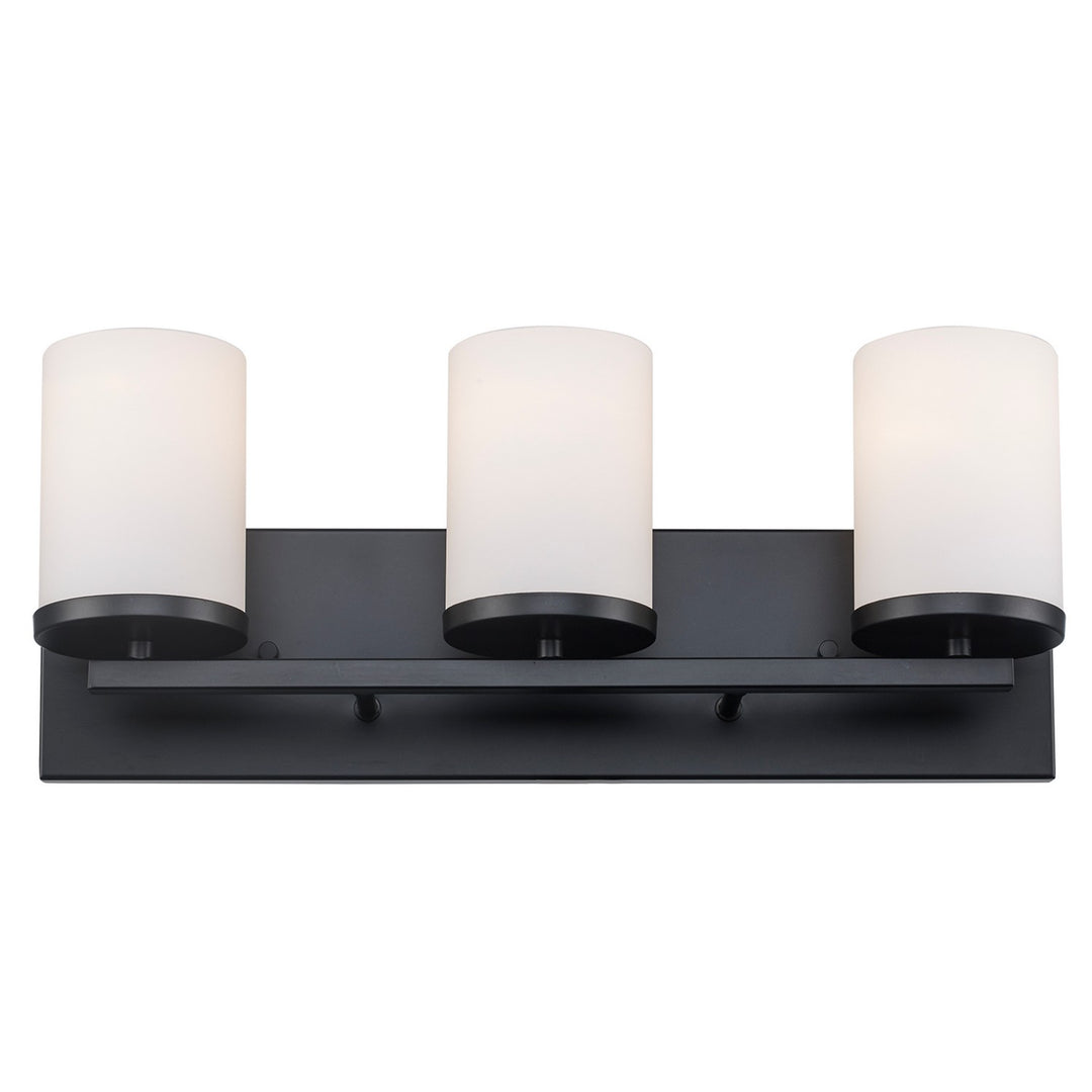 Nico Three Light Vanity in Black - available from The Lighting Shoppe, trusted by Canadian homeowners