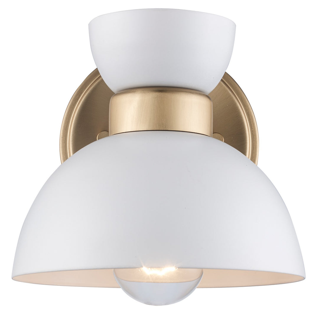 One Light Wall Sconce in White / Antique Gold - available from The Lighting Shoppe, trusted by Canadian homeowners