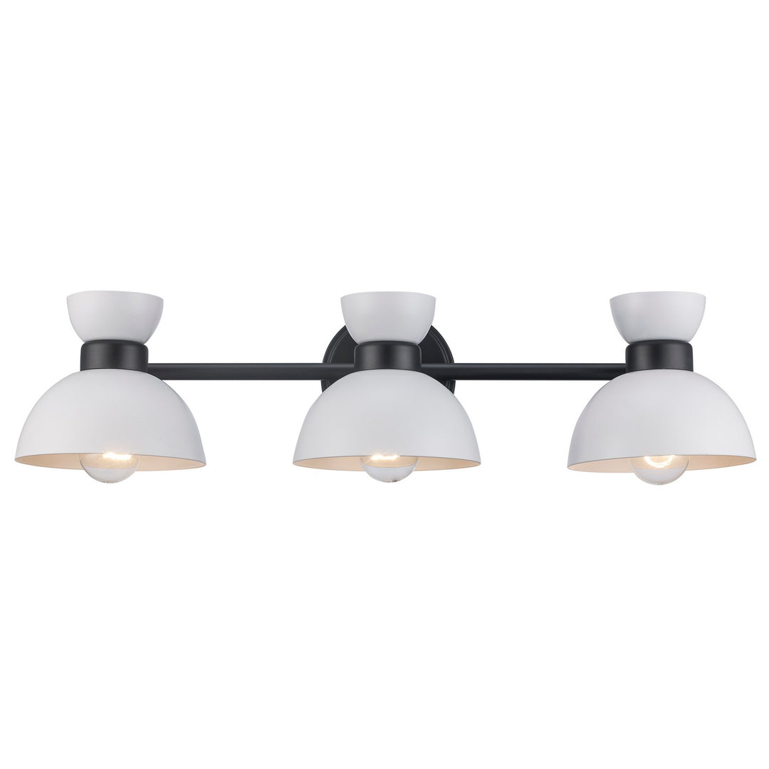 Three Light Vanity in White / Black - available from The Lighting Shoppe, trusted by Canadian homeowners