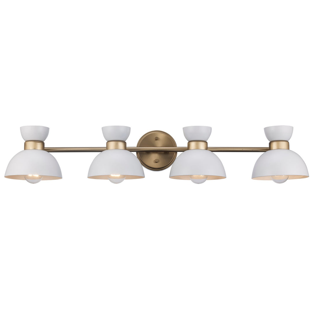 Four Light Vanity in White / Antique Gold - available from The Lighting Shoppe, trusted by Canadian homeowners