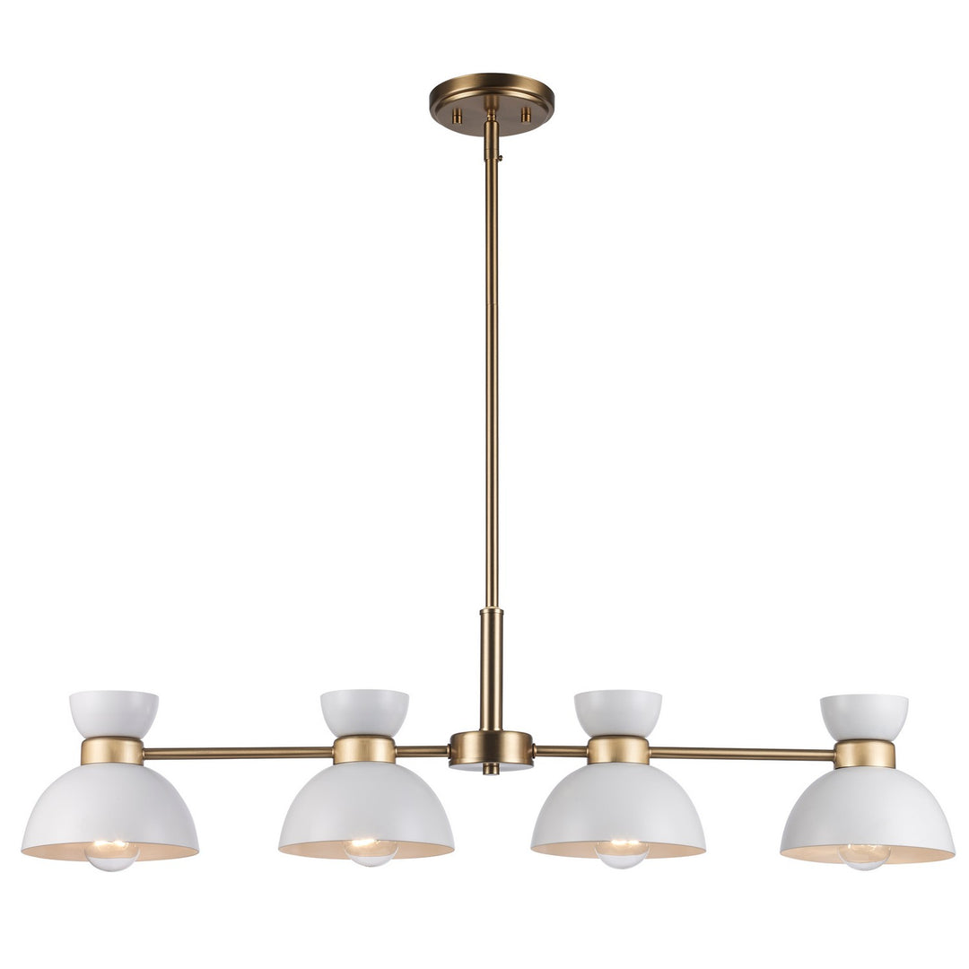 Four Light Chandelier in White / Antique Gold - available from The Lighting Shoppe, trusted by Canadian homeowners