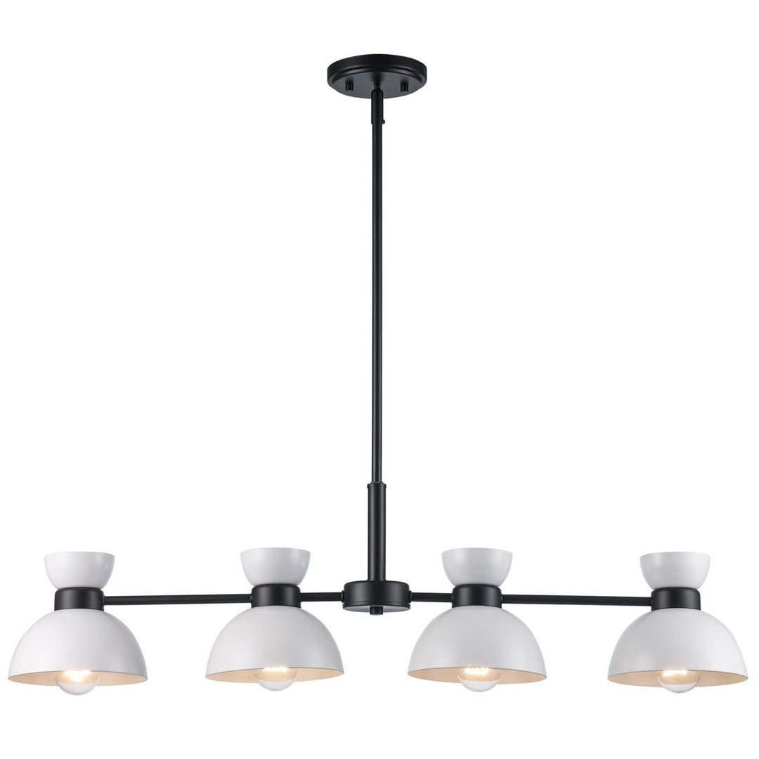 Four Light Chandelier in White / Black - available from The Lighting Shoppe, trusted by Canadian homeowners
