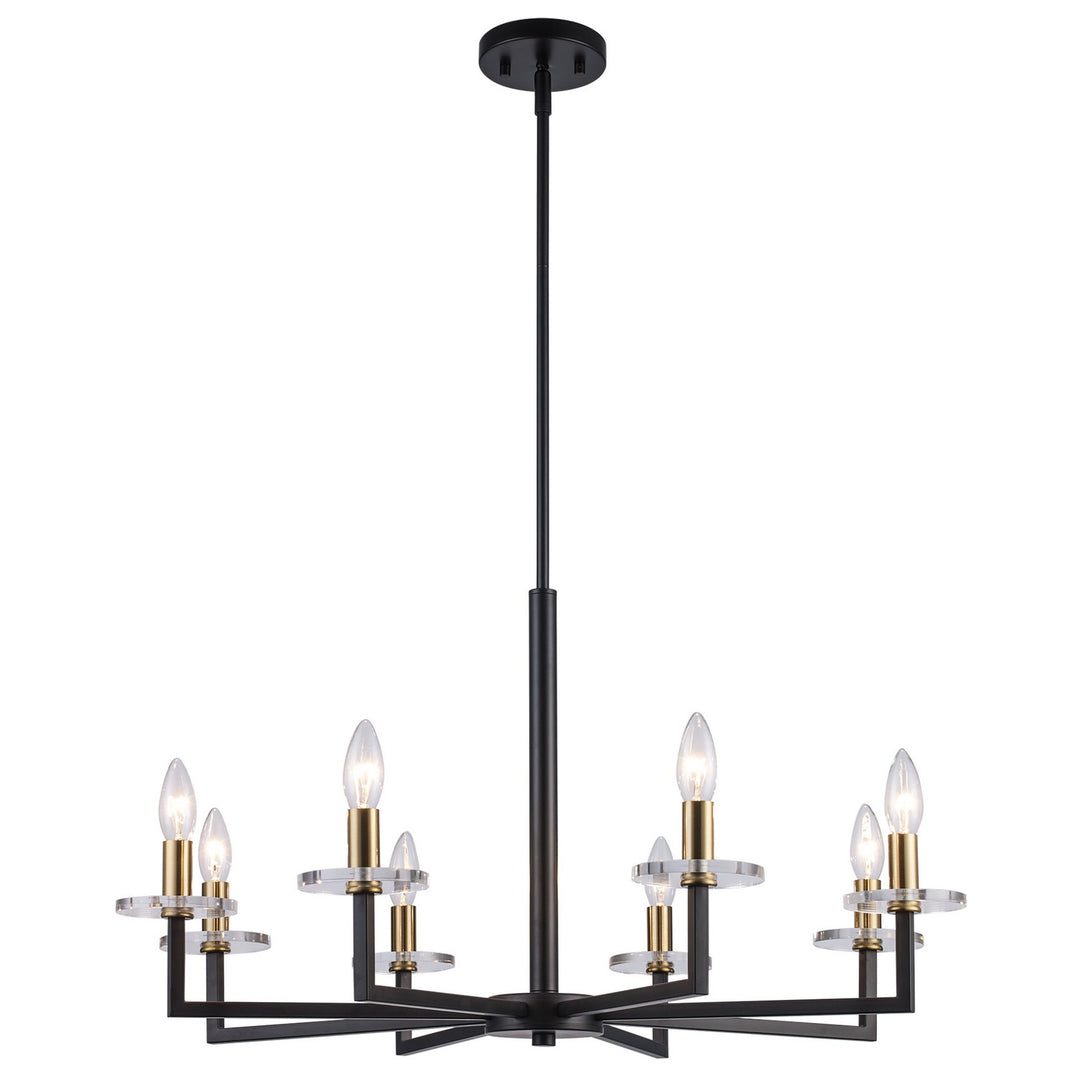 Eight Light Chandelier in Black / Antique Gold - available from The Lighting Shoppe, trusted by Canadian homeowners