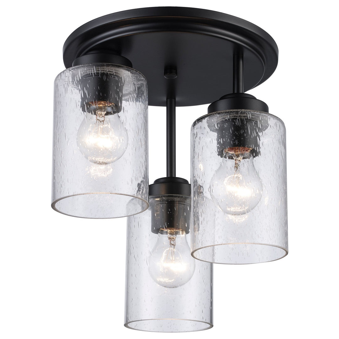 Three Light Flush Mount in Black - available from The Lighting Shoppe, trusted by Canadian homeowners