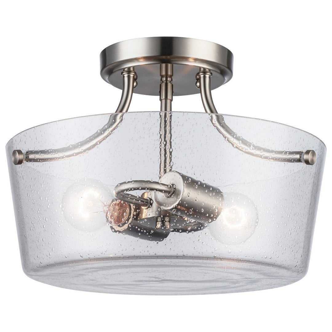 Two Light Flush Mount in Brushed Nickel - available from The Lighting Shoppe, trusted by Canadian homeowners