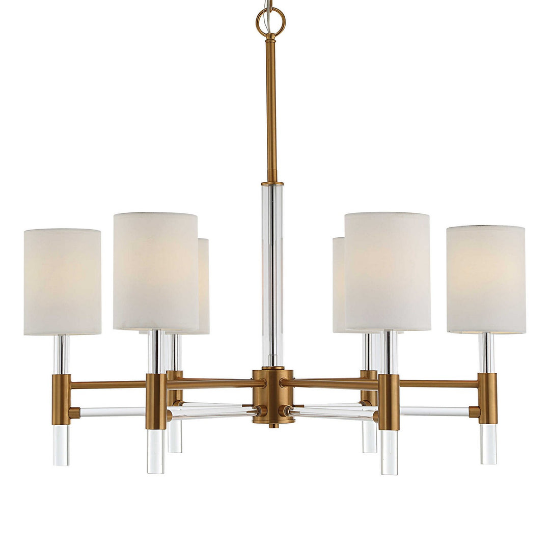 Welkin Six Light Chandelier in Warm Brass - available from The Lighting Shoppe, trusted by Canadian homeowners