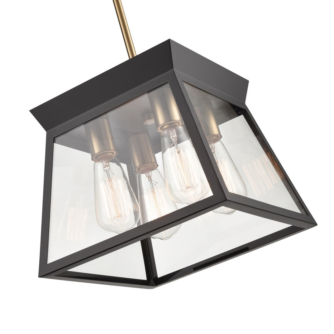 Artcraft Canada - AC11851BK - Four Light Chandelier - Lucian - Black and Brushed Brass