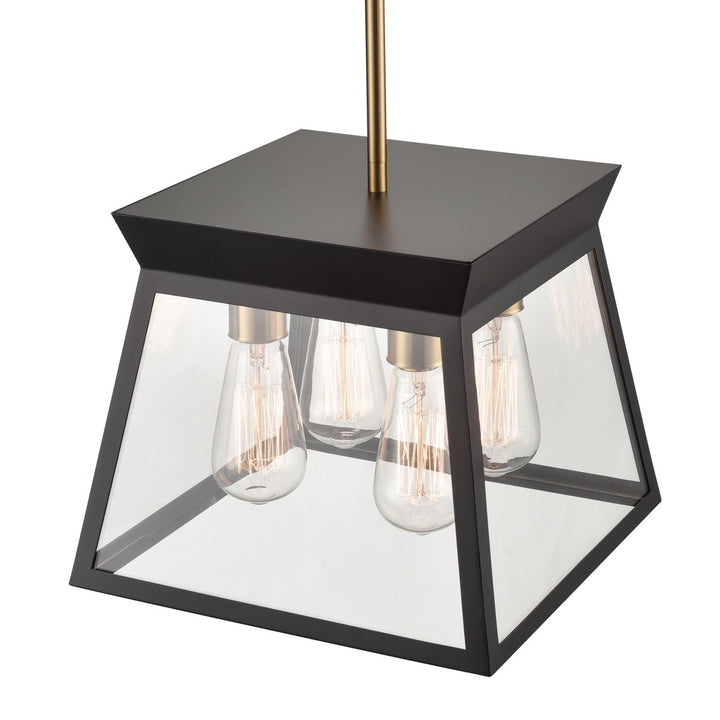 Artcraft Canada - AC11851BK - Four Light Chandelier - Lucian - Black and Brushed Brass