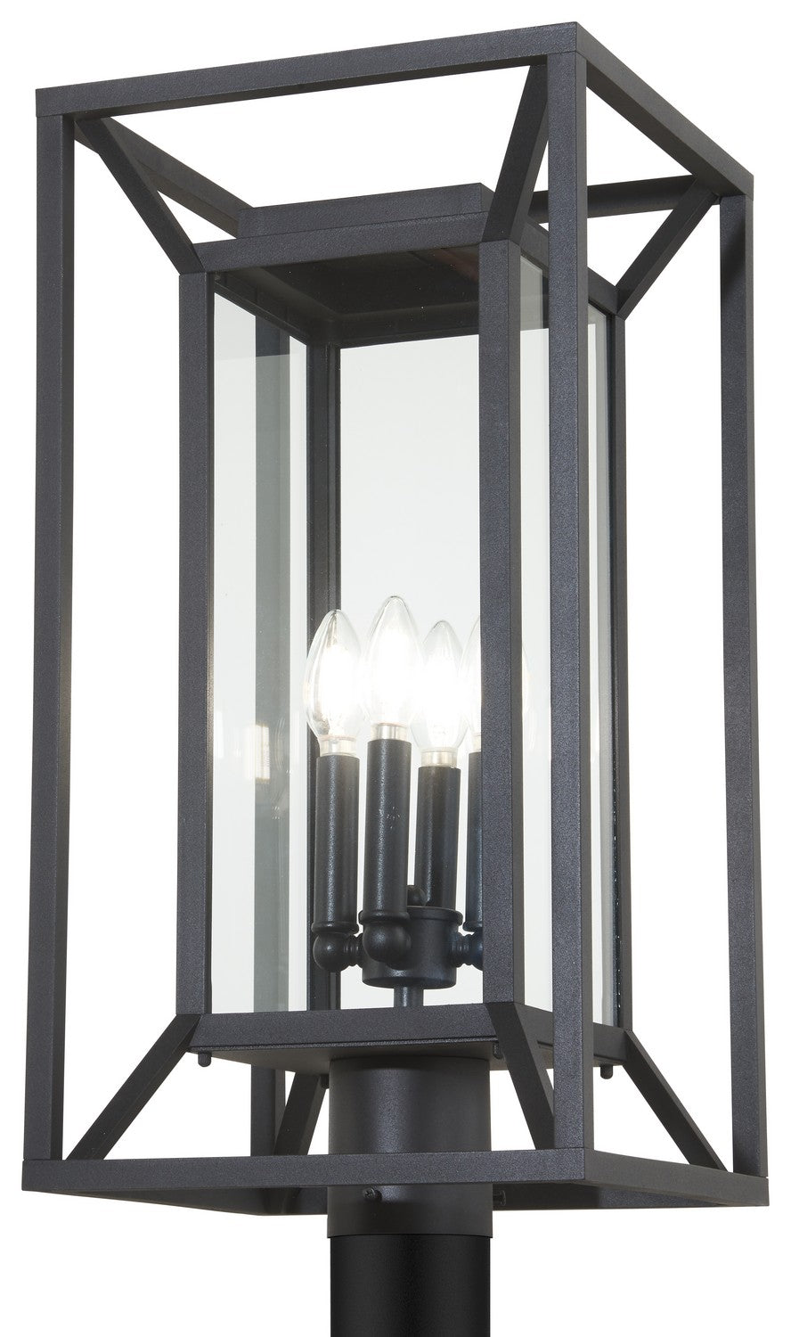 Harbor View Four Light Outdoor Post Mount in Sand Coal - available from The Lighting Shoppe, trusted by Canadian homeowners