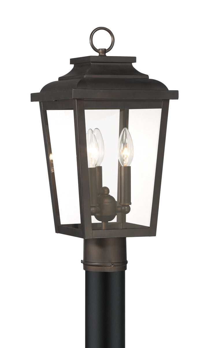 Irvington Manor Three Light Post Mount in Chelesa Bronze - available from The Lighting Shoppe, trusted by Canadian homeowners