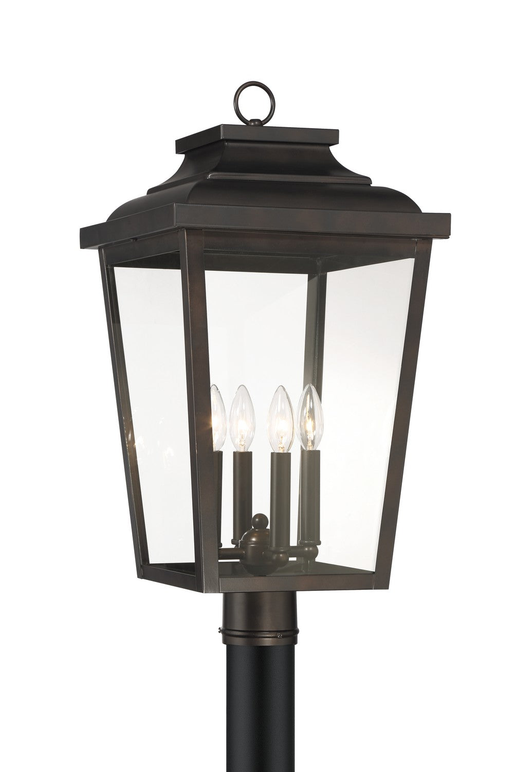 Irvington Manor Four Light Post Mount in Chelesa Bronze - available from The Lighting Shoppe, trusted by Canadian homeowners