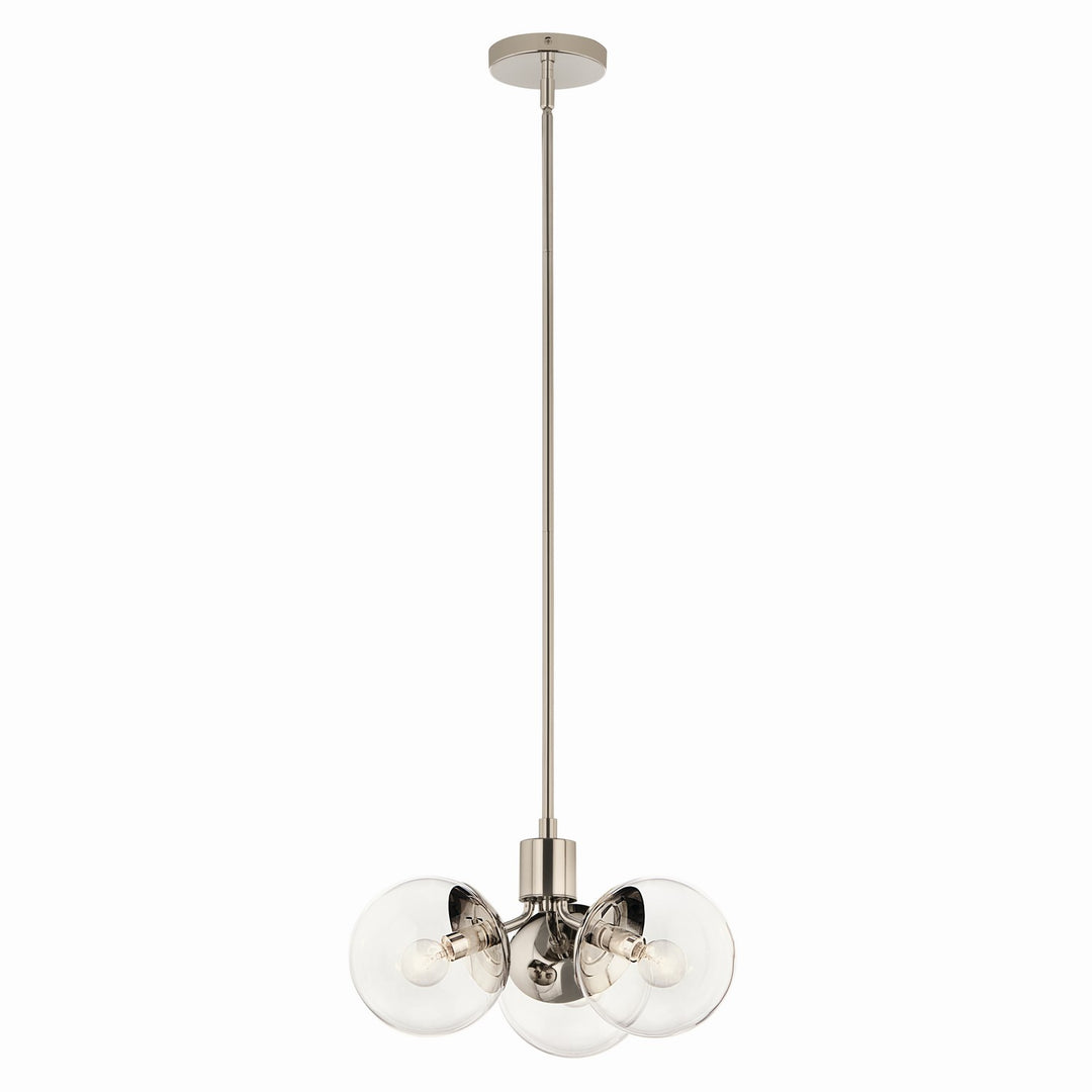 Kichler Canada - 52700PNCLR - Three Light Chandelier/Semi Flush - Silvarious - Polished Nickel