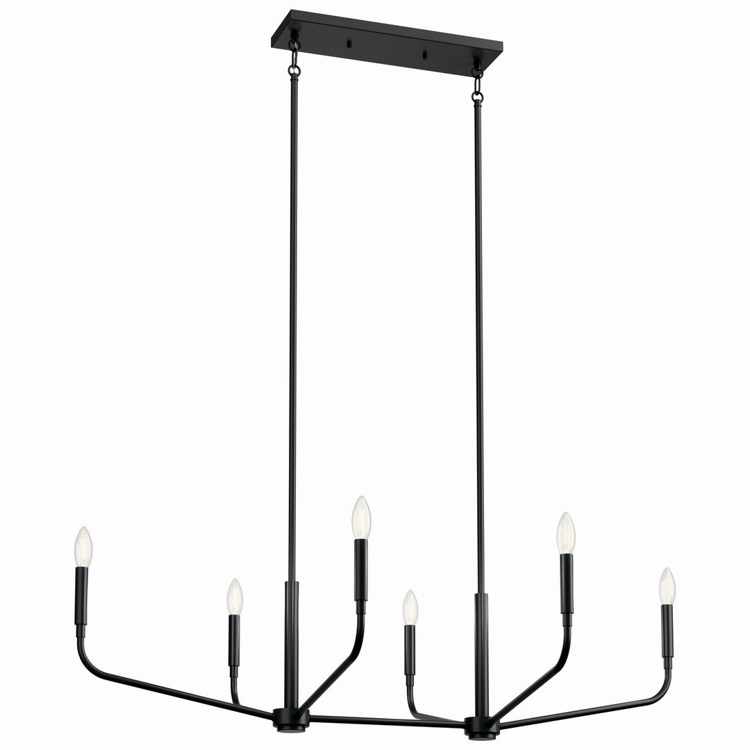 Kichler Canada - 52721BK - Six Light Linear Chandelier - Madden - Black