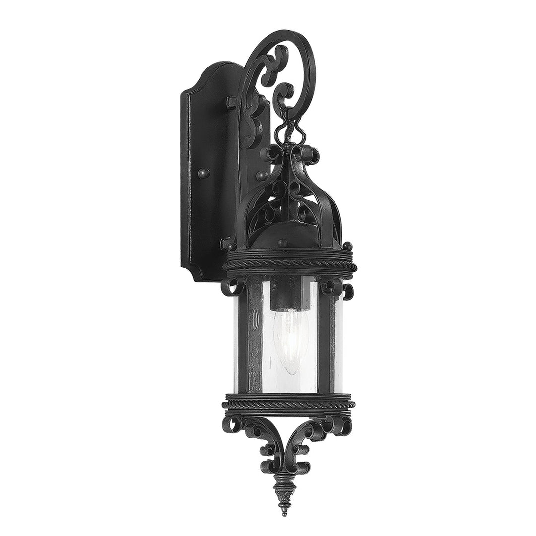 Pamplona One Light Wall Lantern in Soft Off Black - available from The Lighting Shoppe, trusted by Canadian homeowners