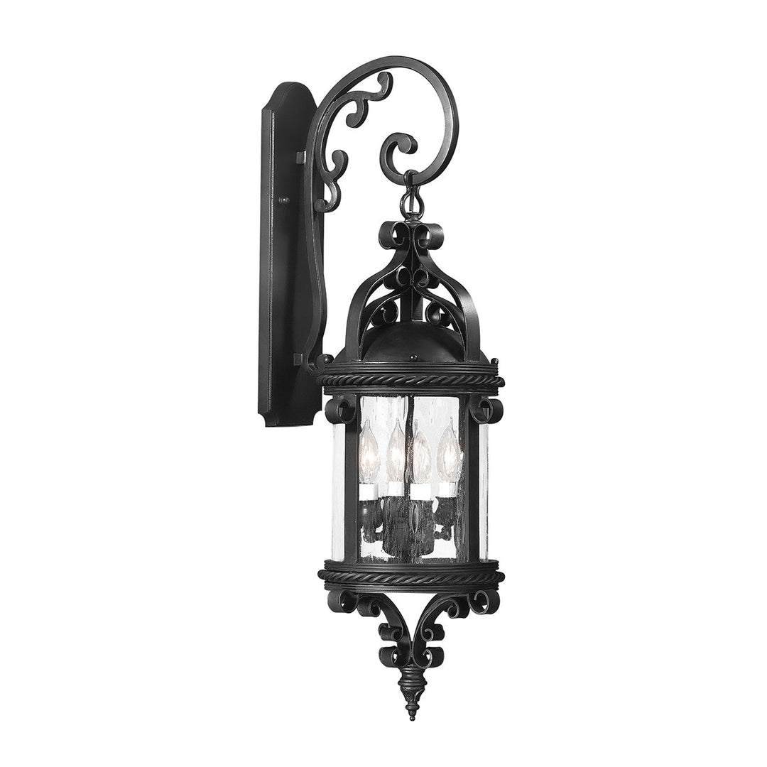 Pamplona Four Light Wall Lantern in Soft Off Black - available from The Lighting Shoppe, trusted by Canadian homeowners