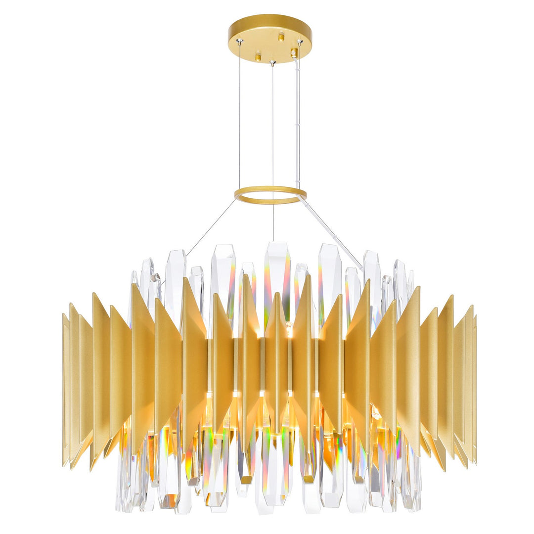 Cityscape 12 Light Chandelier in Satin Gold - available from The Lighting Shoppe, trusted by Canadian homeowners