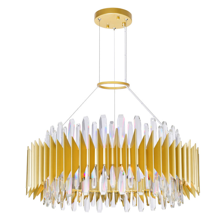 Cityscape 18 Light Chandelier in Satin Gold - available from The Lighting Shoppe, trusted by Canadian homeowners