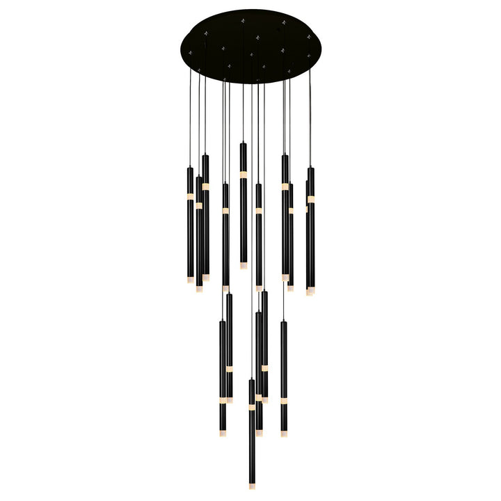 Flute LED Chandelier in Black - available from The Lighting Shoppe, trusted by Canadian homeowners