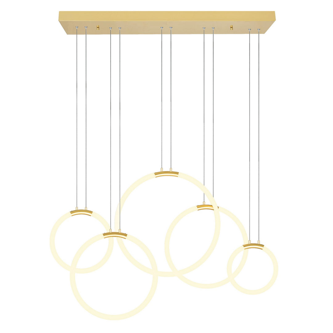 Hoops LED Chandelier in Satin Gold - available from The Lighting Shoppe, trusted by Canadian homeowners