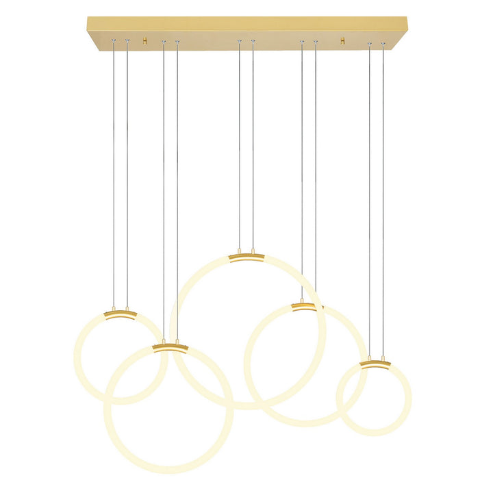 Hoops LED Chandelier in Satin Gold - available from The Lighting Shoppe, trusted by Canadian homeowners