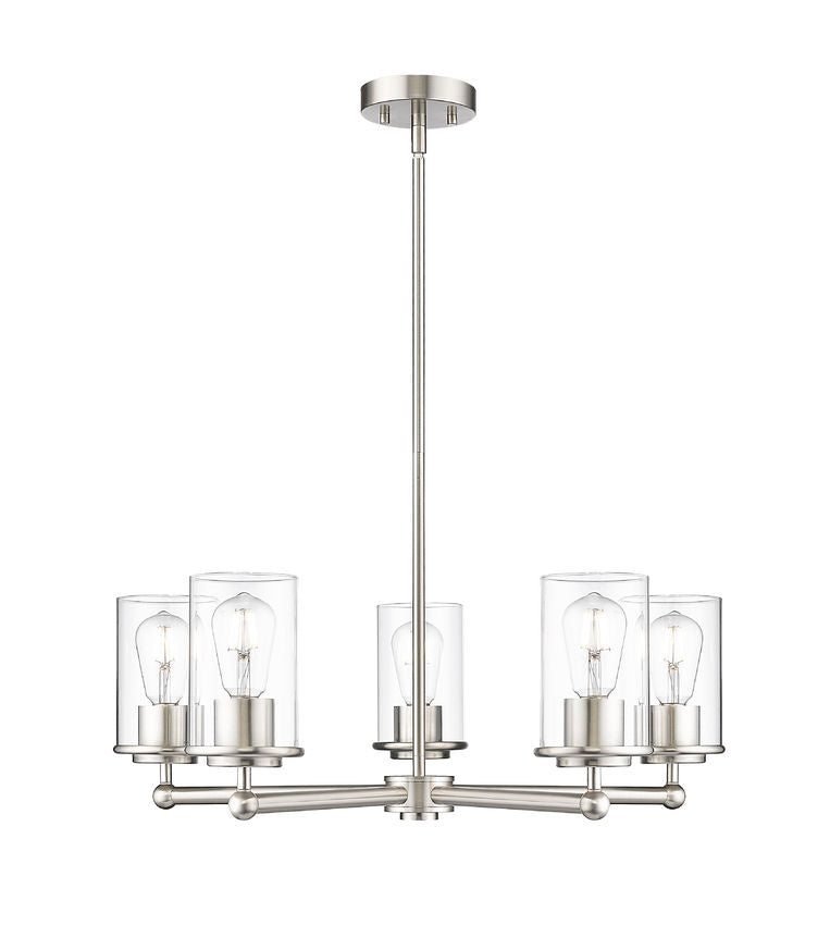Thayer Five Light Chandelier in Brushed Nickel - available from The Lighting Shoppe, trusted by Canadian homeowners