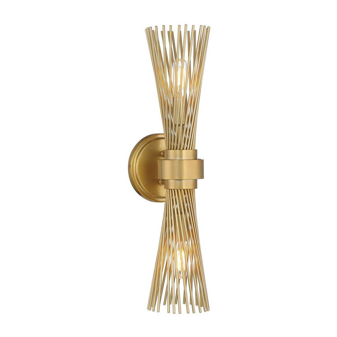 Longfellow Two Light Wall Sconce in Burnished Brass Savoy House