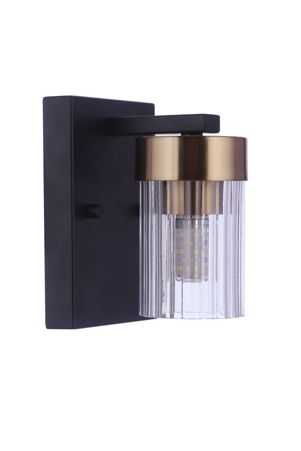 Bond Street One Light Wall Sconce in Flat Black/Satin Brass - available from The Lighting Shoppe, trusted by Canadian homeowners