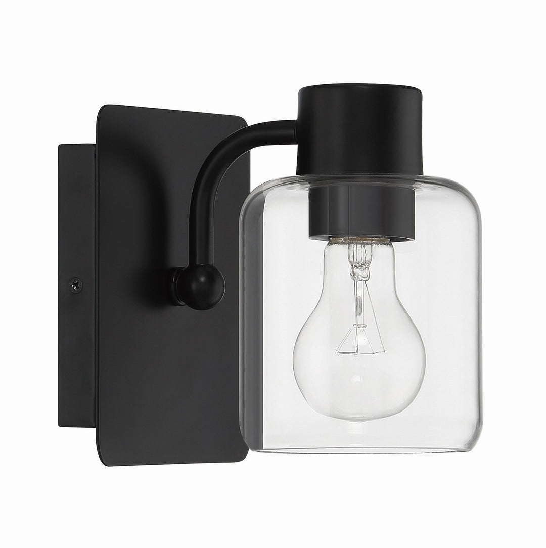 Rori One Light Wall Sconce in Flat Black - available from The Lighting Shoppe, trusted by Canadian homeowners