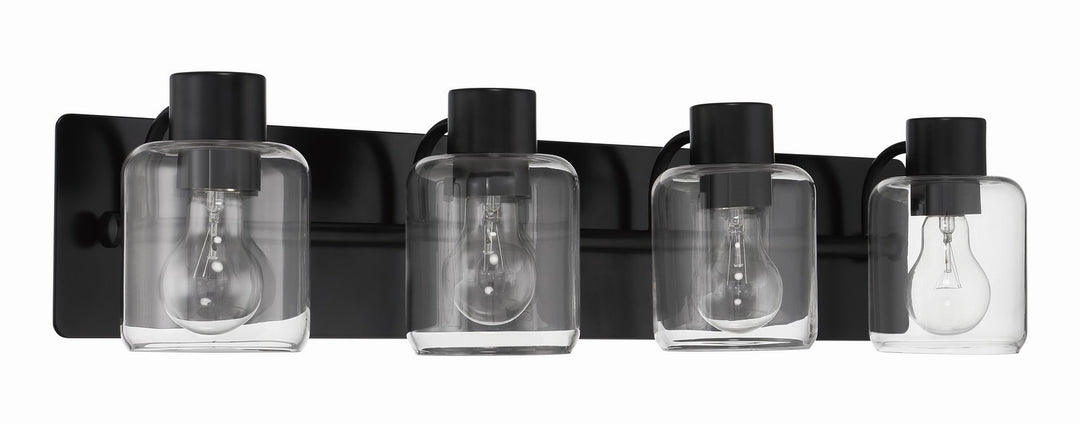 Rori Four Light Vanity in Flat Black - available from The Lighting Shoppe, trusted by Canadian homeowners