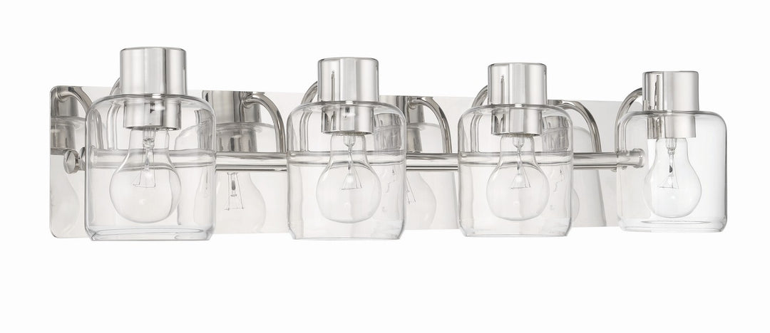 Rori Four Light Vanity in Polished Nickel - available from The Lighting Shoppe, trusted by Canadian homeowners