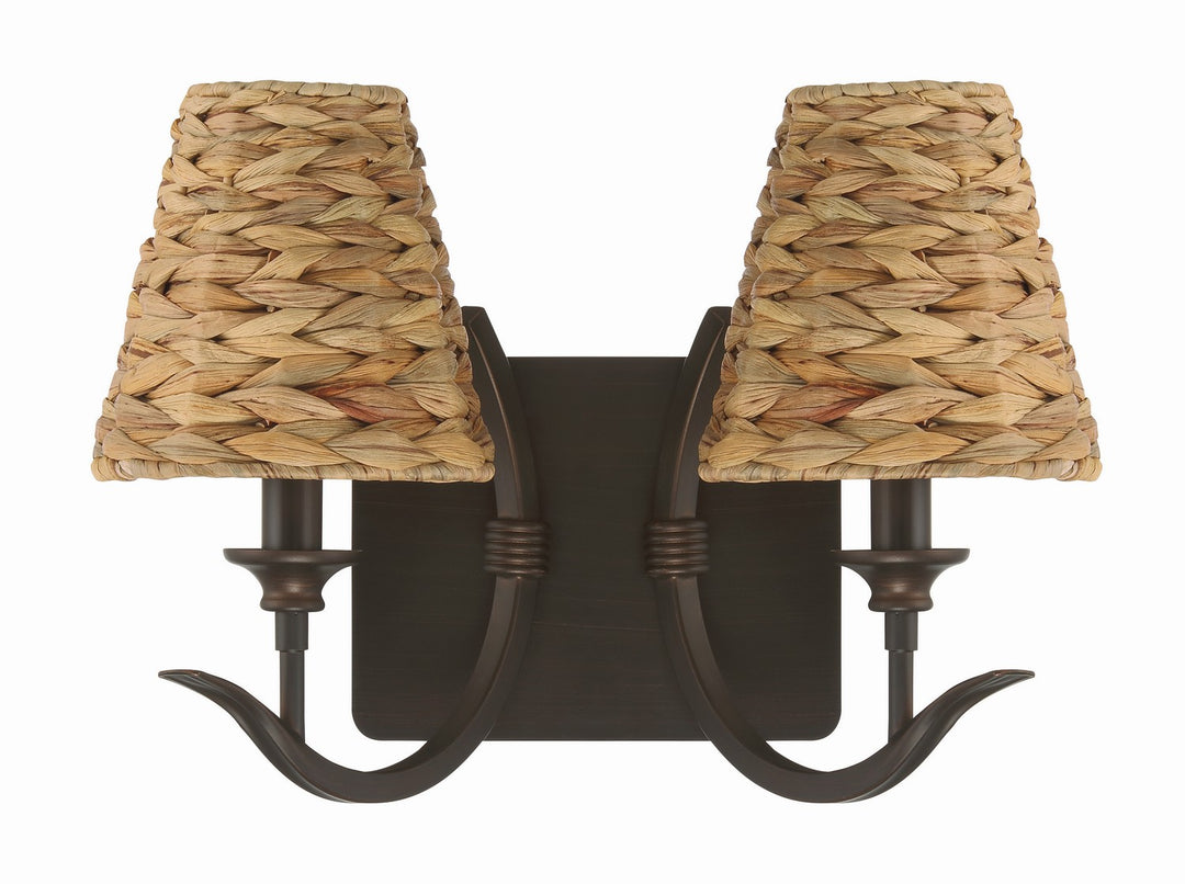 Kokomo Two Light Wall Sconce in Aged Bronze Brushed - available from The Lighting Shoppe, trusted by Canadian homeowners