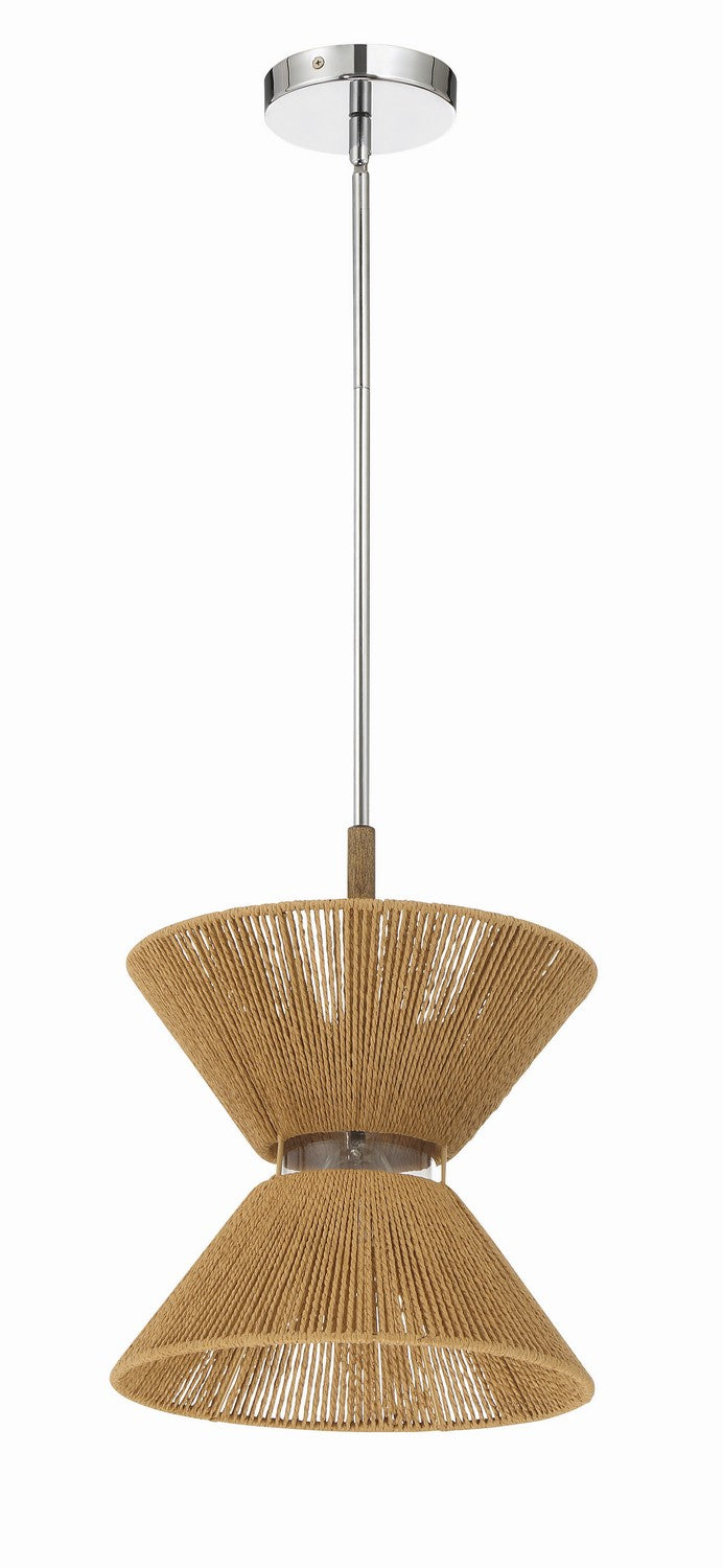 Serena One Light Pendant in Chrome/Walnut - available from The Lighting Shoppe, trusted by Canadian homeowners