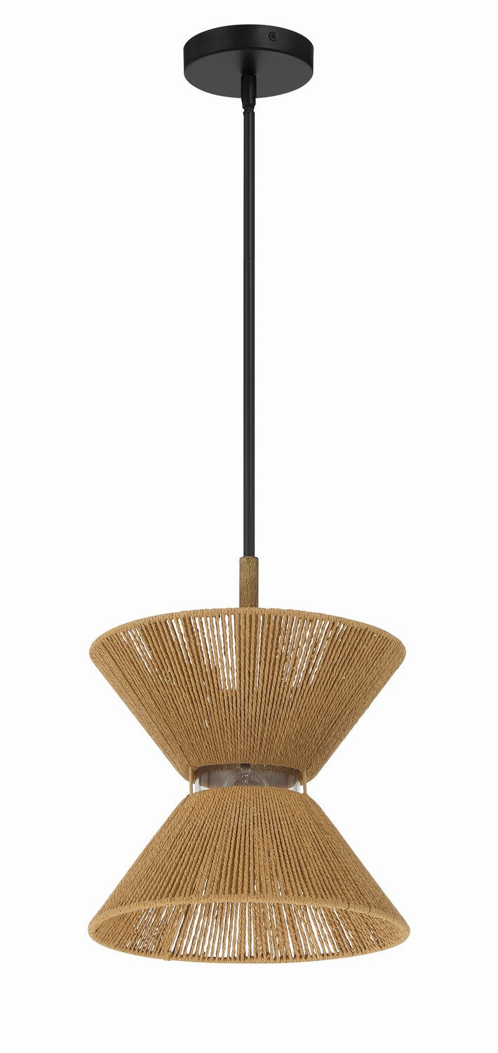 Serena One Light Pendant in Flat Black/Walnut - available from The Lighting Shoppe, trusted by Canadian homeowners