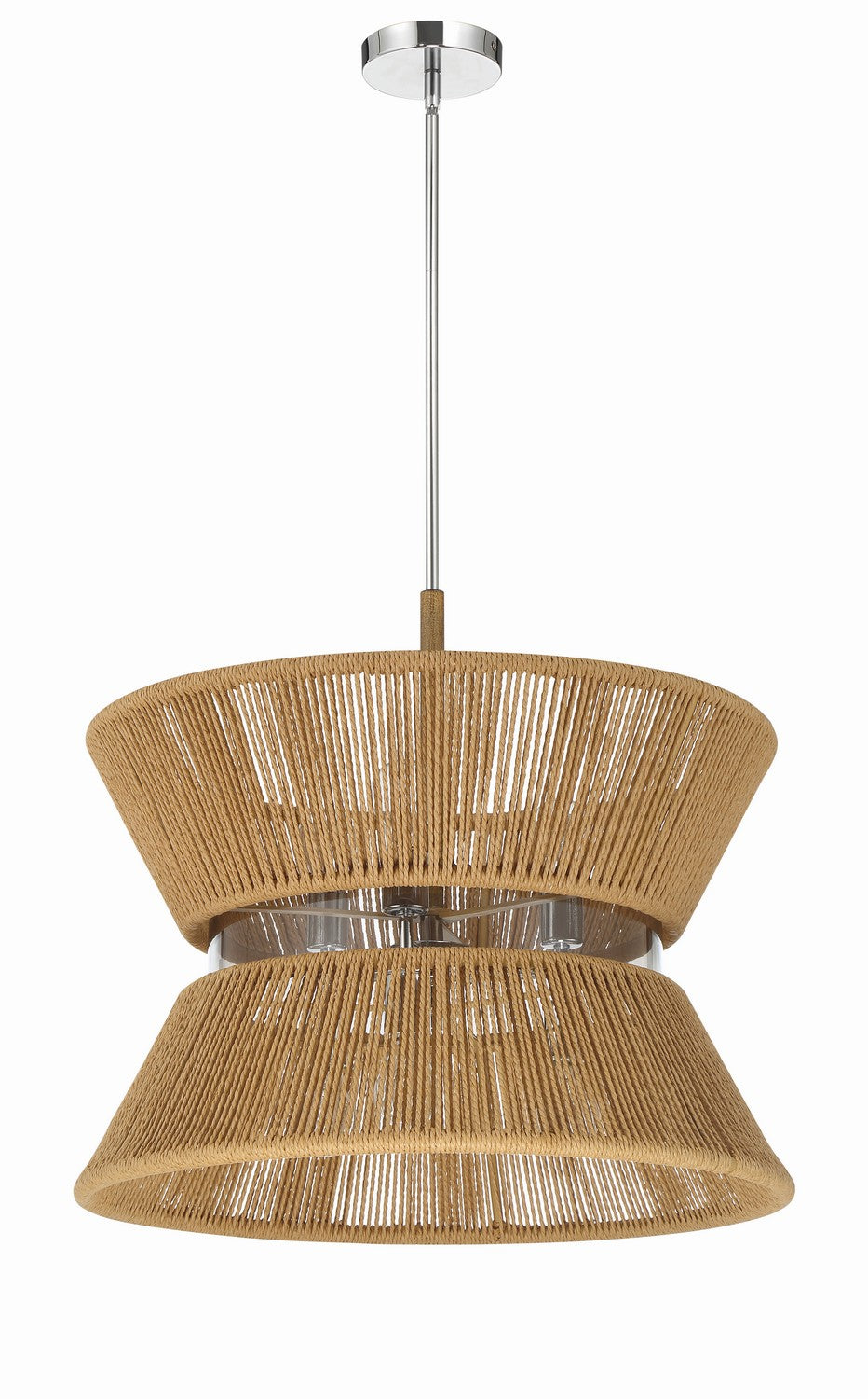 Serena Six Light Pendant in Chrome/Walnut - available from The Lighting Shoppe, trusted by Canadian homeowners