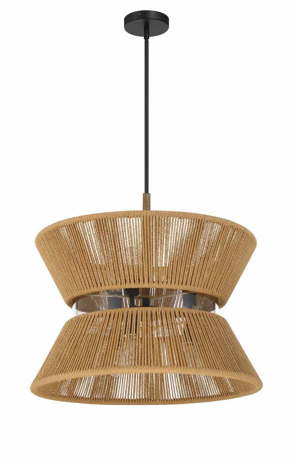 Serena Six Light Pendant in Flat Black/Walnut - available from The Lighting Shoppe, trusted by Canadian homeowners