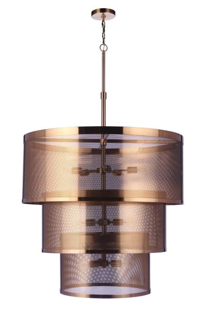 Mesh 12 Light Pendant in Satin Brass - available from The Lighting Shoppe, trusted by Canadian homeowners