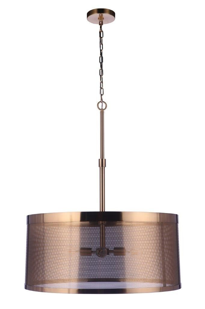 Mesh Four Light Pendant in Satin Brass - available from The Lighting Shoppe, trusted by Canadian homeowners