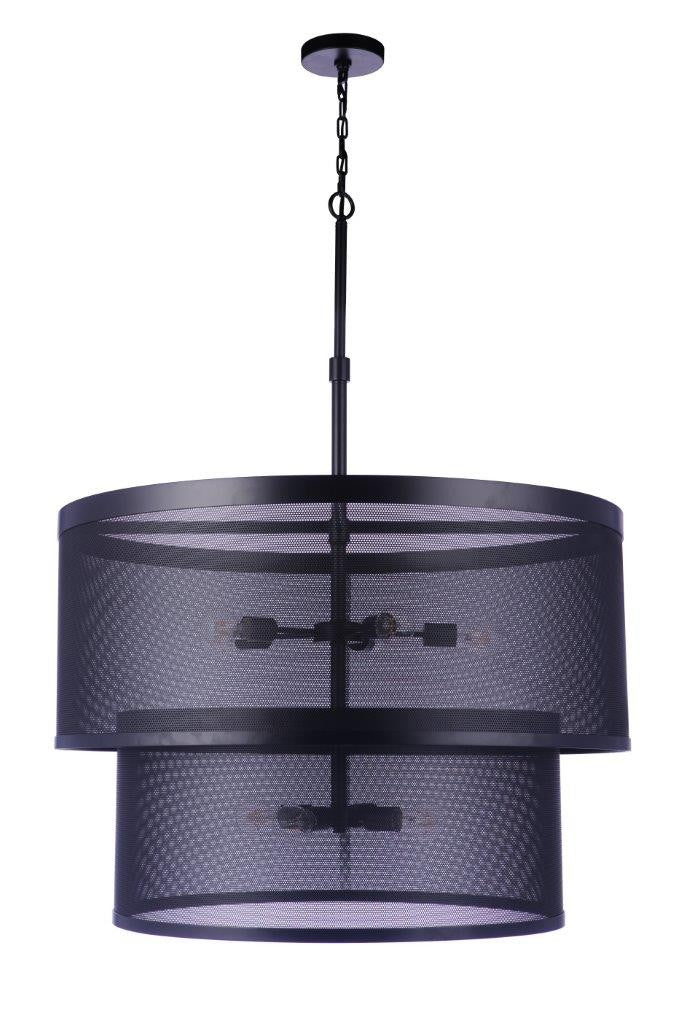 Mesh Nine Light Pendant in Flat Black - available from The Lighting Shoppe, trusted by Canadian homeowners