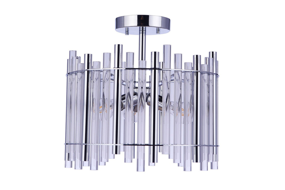 Reveal Three Light Semi Flush Mount in Chrome - available from The Lighting Shoppe, trusted by Canadian homeowners