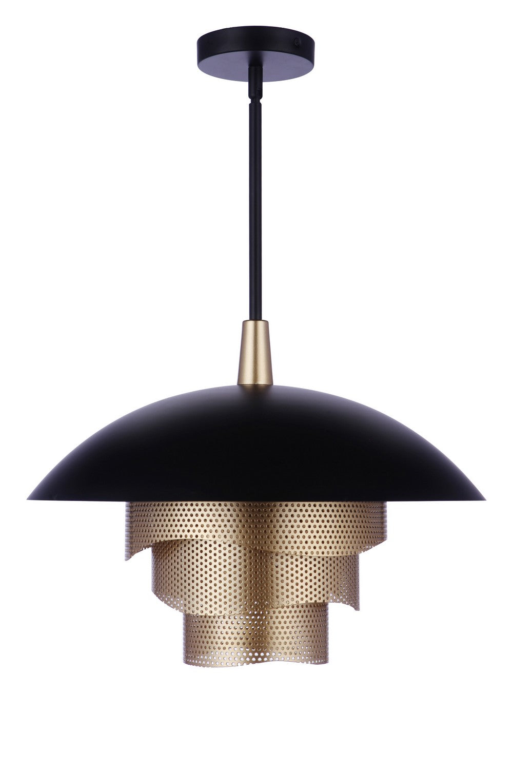 Sculptural Statement Pendants LED Pendant in Flat Black/Matte Gold - available from The Lighting Shoppe, trusted by Canadian homeowners