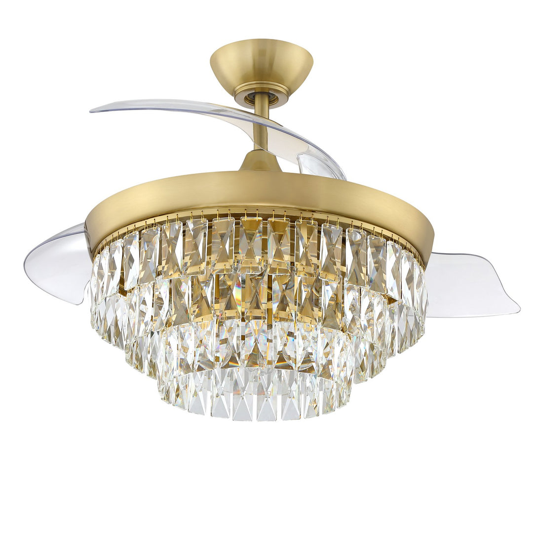 Sofia 42 Hidden Blades 42"Ceiling Fan in Satin Brass - available from The Lighting Shoppe, trusted by Canadian homeowners