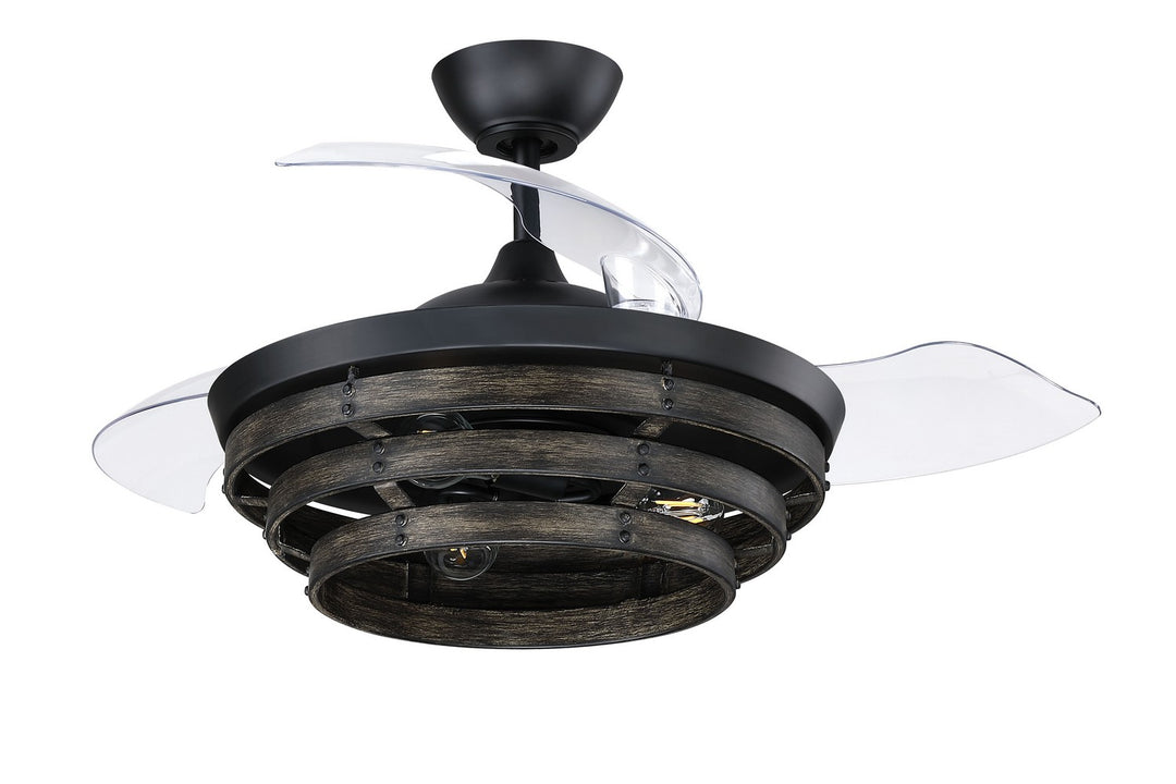Whiskey 42 Hidden Blades 42"Ceiling Fan in Flat Black - available from The Lighting Shoppe, trusted by Canadian homeowners