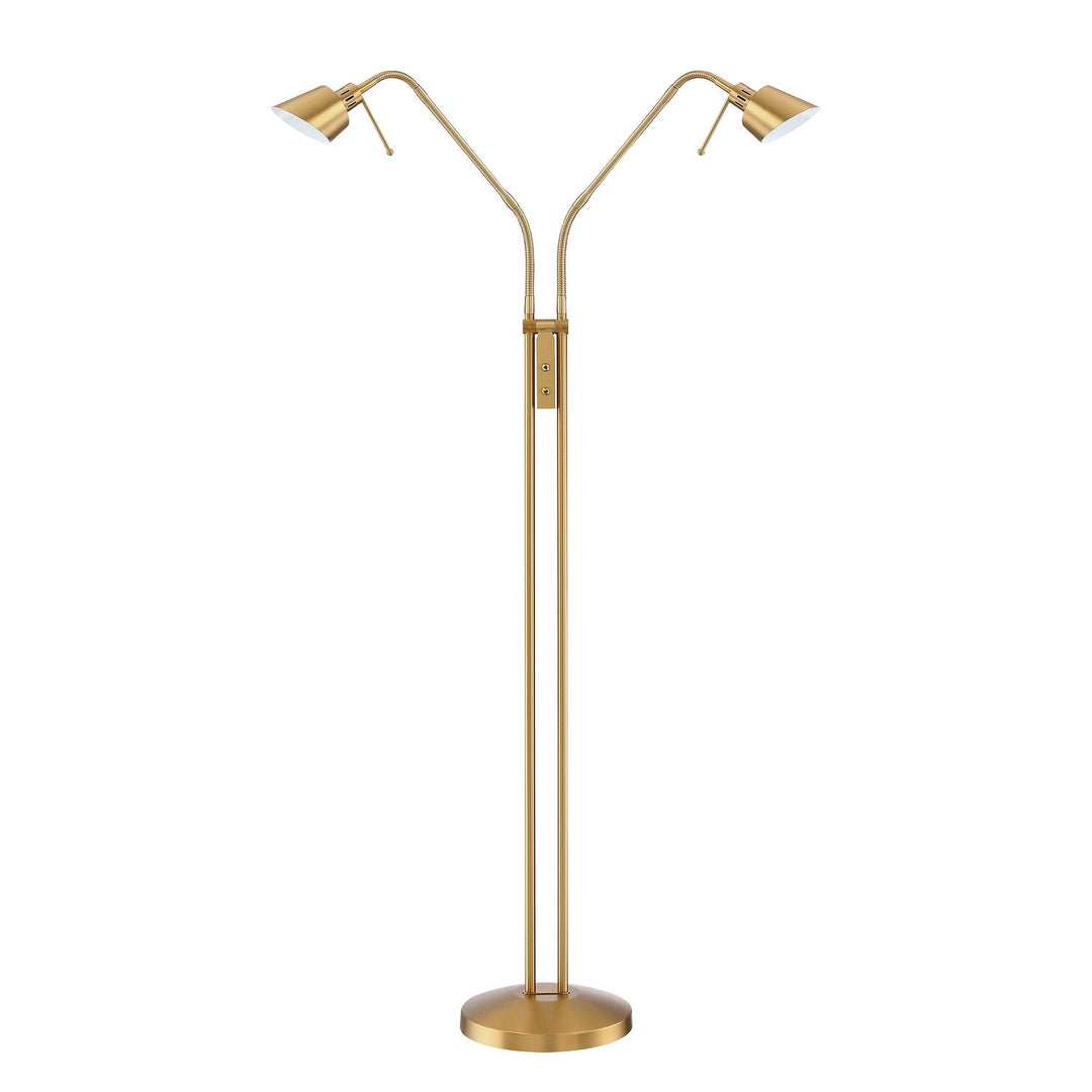 Oslo Twins Two Light Floor Lamp in Brass Kendal Canada