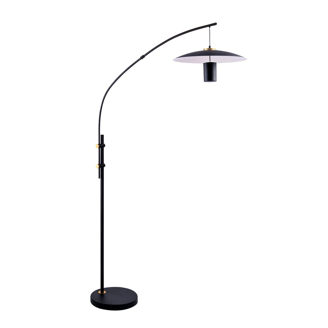 Sley LED Floor Lamp in Black & Brass Kendal Canada