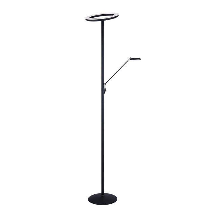 Nola LED Torchiere in Black & Satin Nickel Kendal Canada